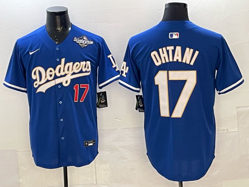 Men 2025 Nike Los Angeles Dodgers #17 Ohtani Blue gold Game MLB Jersey 01->los angeles dodgers->MLB Jersey